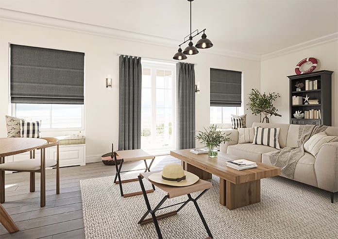 Jakarta, Mafic Grey - Motorised Roman Blind - Image 6